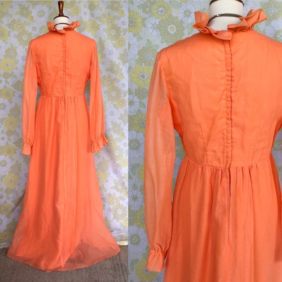 SOLD Vintage🌼70s Tangerine Dream Prairie Dress - Picture 2 of 7